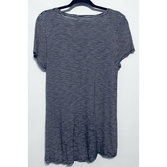 Madewell Womens Large Black White Stripe Anthem Crew Neck Top - Picture 4 of 6